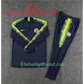 Manchester City Lasten Training Huppari Suits Tummansininen Green 2018-2019